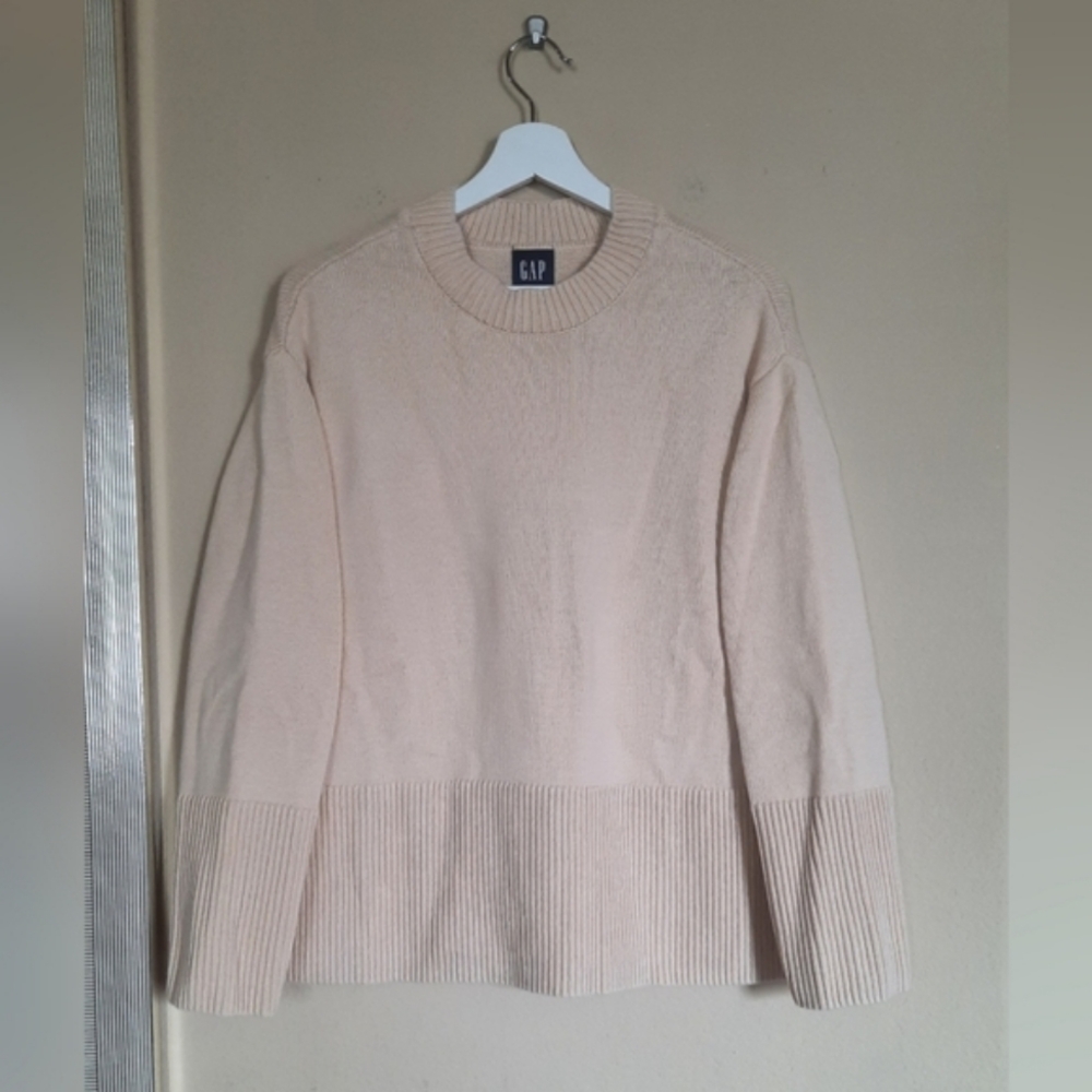 GAP Cotton Knit Women's Cream Beige Sweater Capsule Elevated Basics Essentials